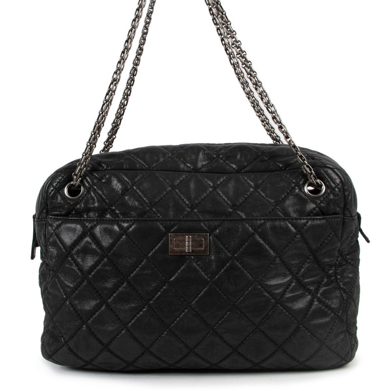 Chanel Black Shimmer 2.55 Reissue Large Camera Bag