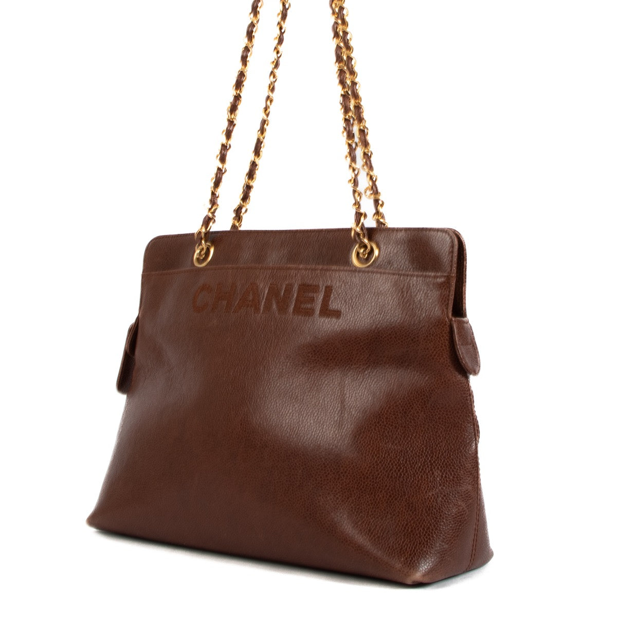 shop 100% authentic second hand Chanel Brown Logo Vintage Bag on Labellov.com