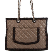 shop 100% authentic second hand Chanel Taupe Tweed Trim Tote Bag on Labellov.com