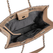 shop 100% authentic second hand Chanel Taupe Tweed Trim Tote Bag on Labellov.com