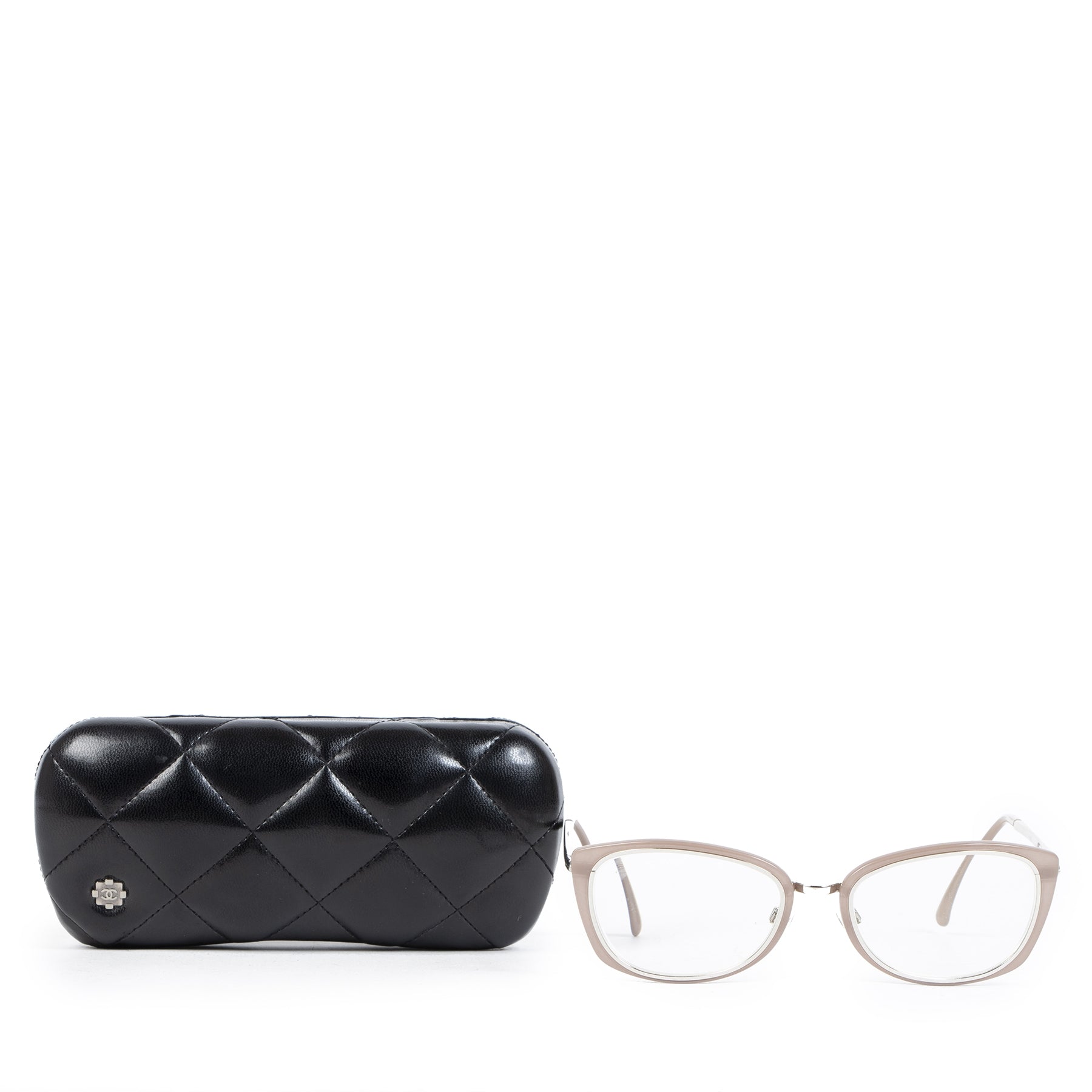 Authentic secondhand Chanel Dusty Pink Cat Eye Eyeglasses designer accessories designer brands fashion luxury vintage webshop safe secure online shopping worldwide shipping delivery