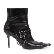 Authentieke Tweedehands Christian Dior Black leather Ankle Boots - Size 37,5 juiste prijs veilig online shoppen luxe merken webshop winkelen Antwerpen België mode fashion