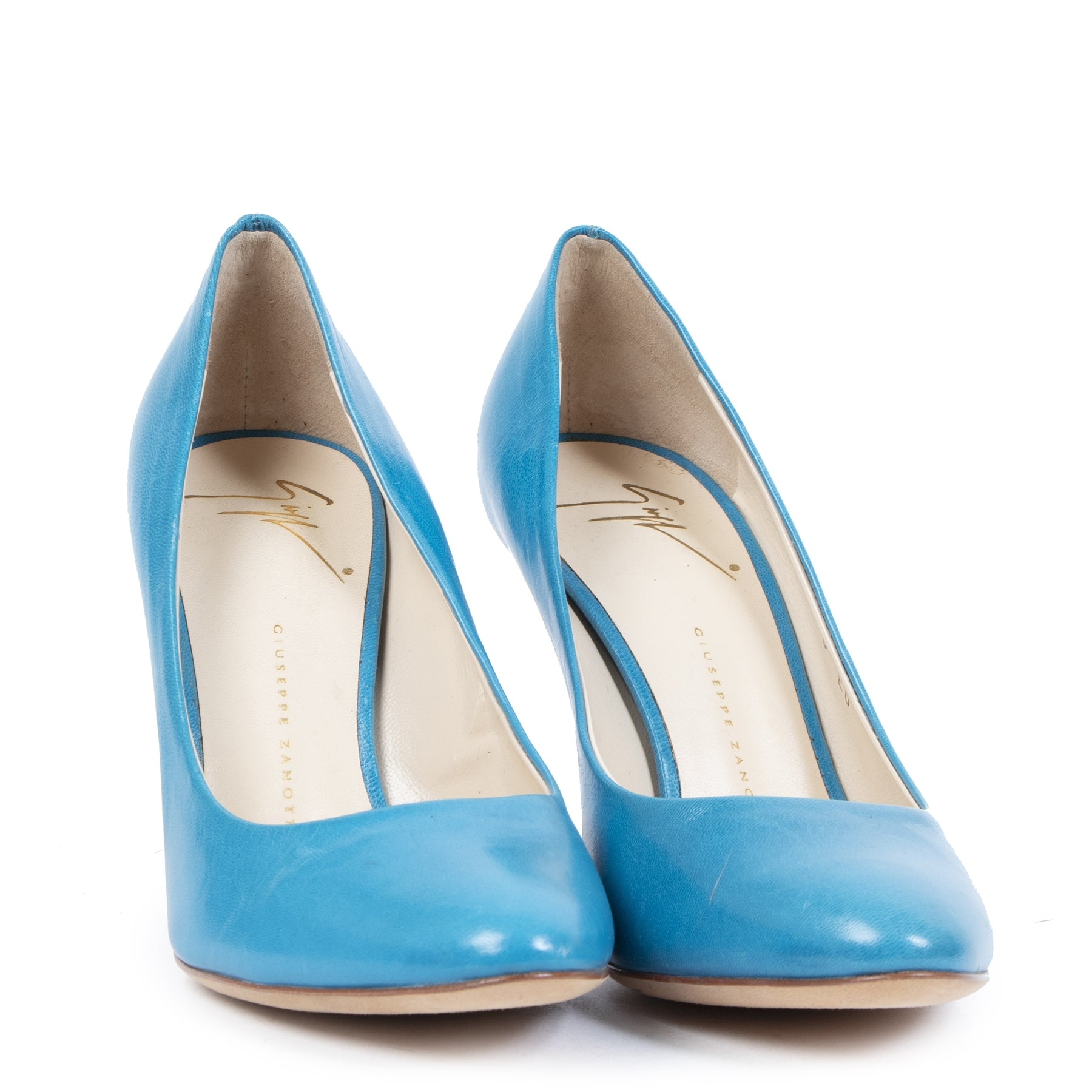 Authentieke Tweedehands Giuseppe Zanotti Turquoise Heels - size 36 juiste prijs veilig online shoppen schoenen hakken vintage online webshop luxe mode fashion designer schoenen veilig online betalen winkelen Antwerpen België