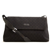 Gucci Dark Brown Monogram Canvas Flap Bag. Buy this authentic second hand vintage Gucci bag at online webshop LabelLOV. Safe and secure online shopping. Koop authentieke tweedehands Gucci tas bij online webshop Labellov.