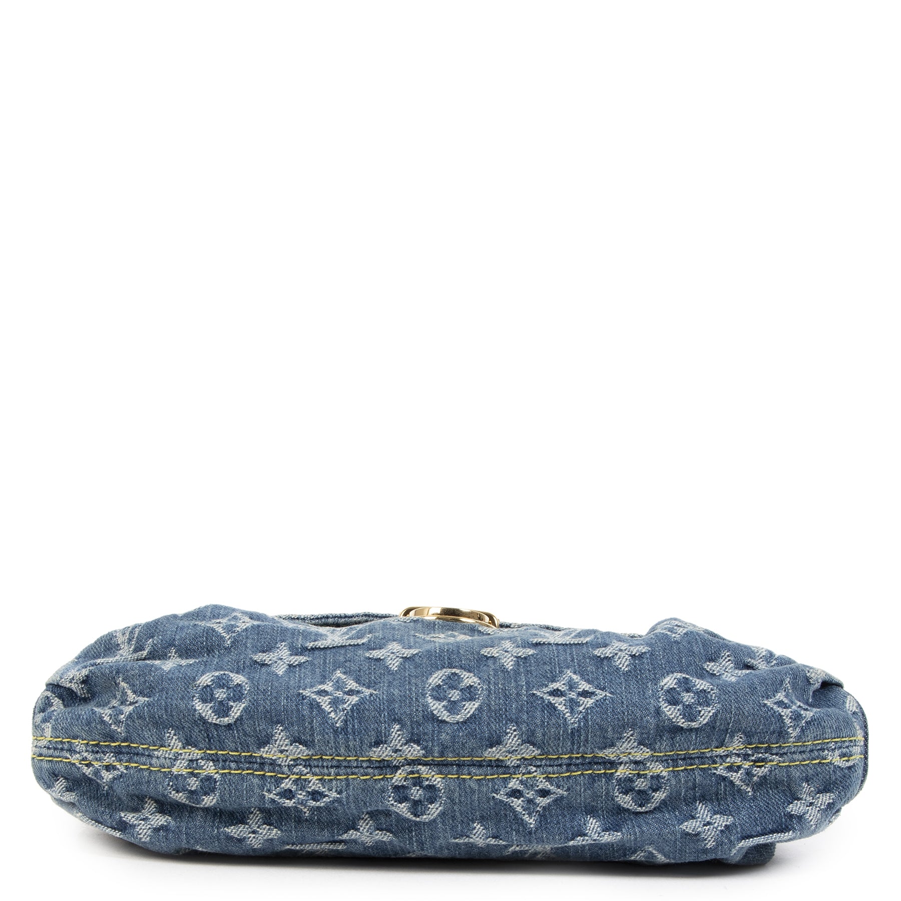 Authentic second-hand vintage Louis Vuitton Pleaty Blue Denim Baguette buy online webshop LabelLOV