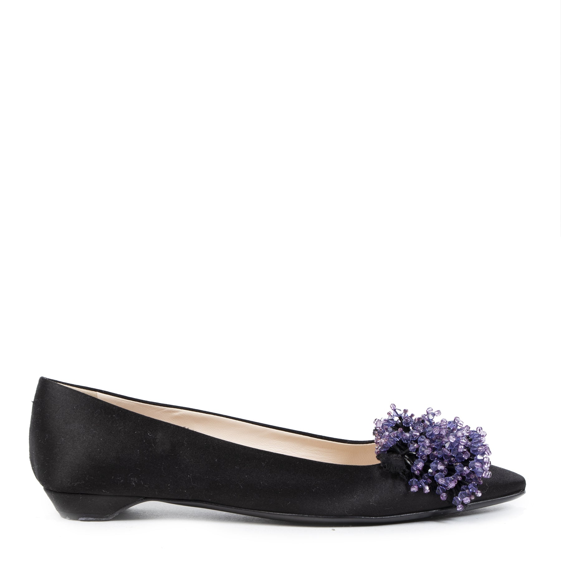Authentieke Tweedehands Prada Silk Beaded Ballet Flats - Size 36 Prada ballerina's zwart maat 36 juiste prijs veilig online shoppen luxe merken webshop winkelen Antwerpen België mode fashion