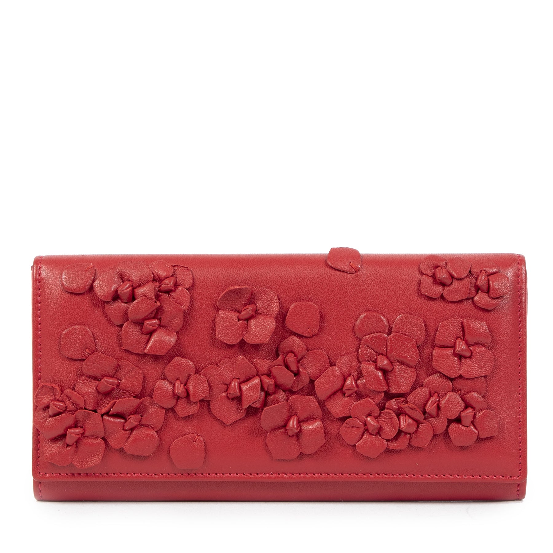 Valentino Red 3D Floral Wallet for the best price at Labellov secondhand luxury
