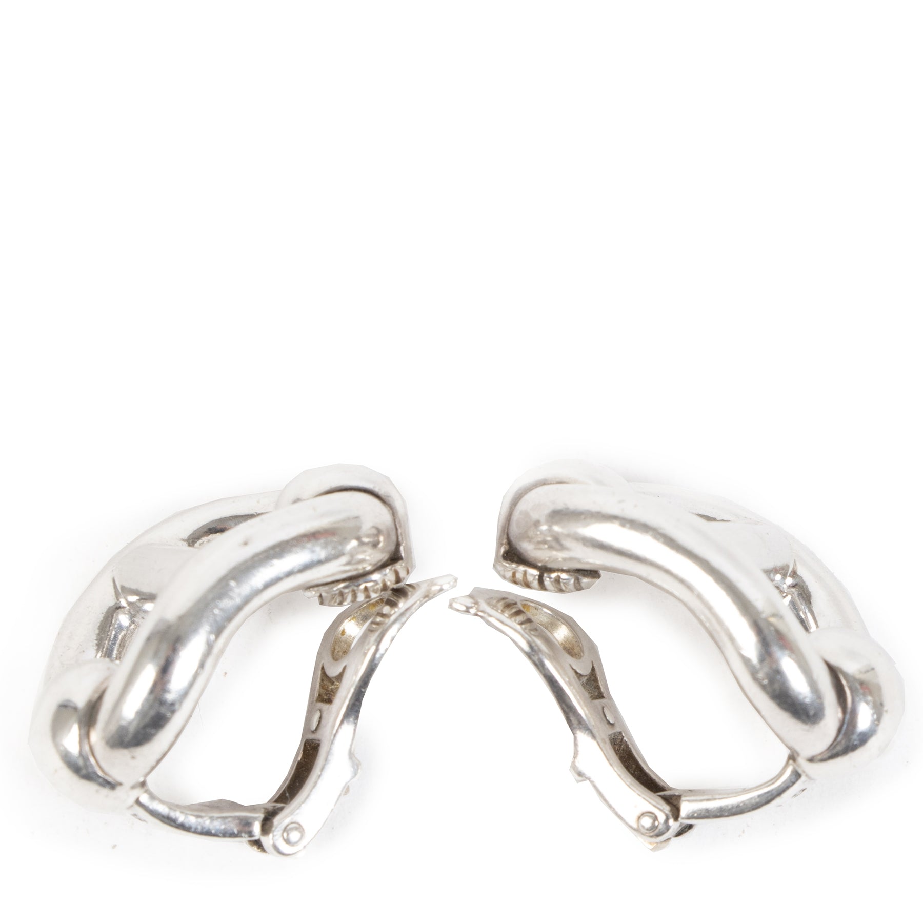 Authentieke Tweedehands Hérmes Chaine D'Ancre Sterling Silver Clip On Earring juiste prijs veilig online shoppen luxe merken webshop winkelen Antwerpen België mode fashion