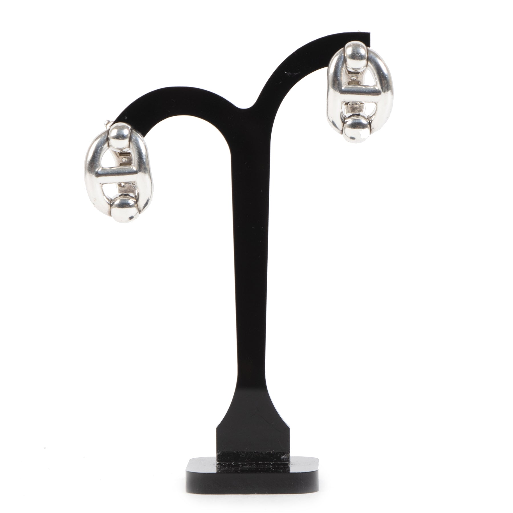 Authentieke Tweedehands Hérmes Chaine D'Ancre Sterling Silver Clip On Earring juiste prijs veilig online shoppen luxe merken webshop winkelen Antwerpen België mode fashion