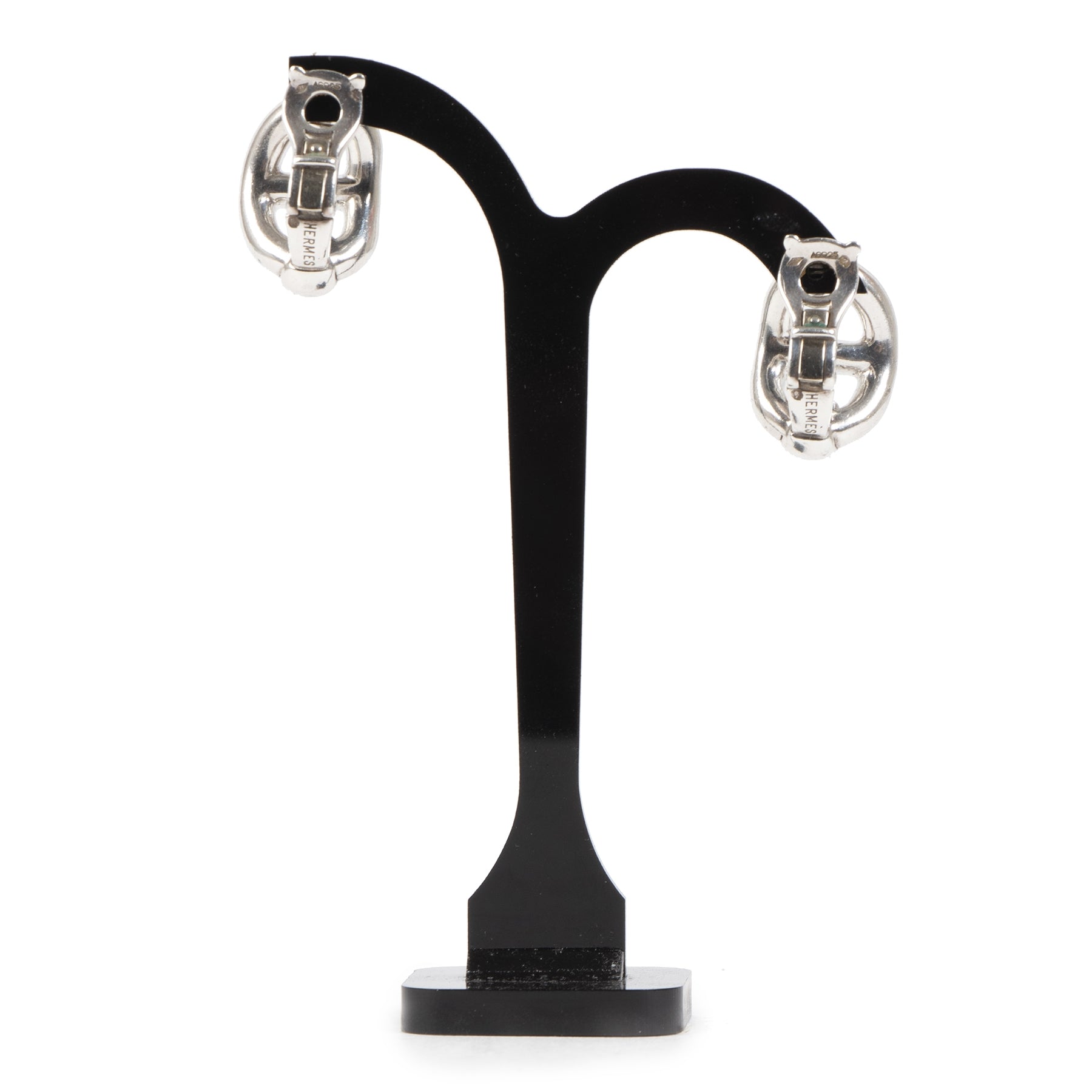 Authentieke Tweedehands Hérmes Chaine D'Ancre Sterling Silver Clip On Earring juiste prijs veilig online shoppen luxe merken webshop winkelen Antwerpen België mode fashion