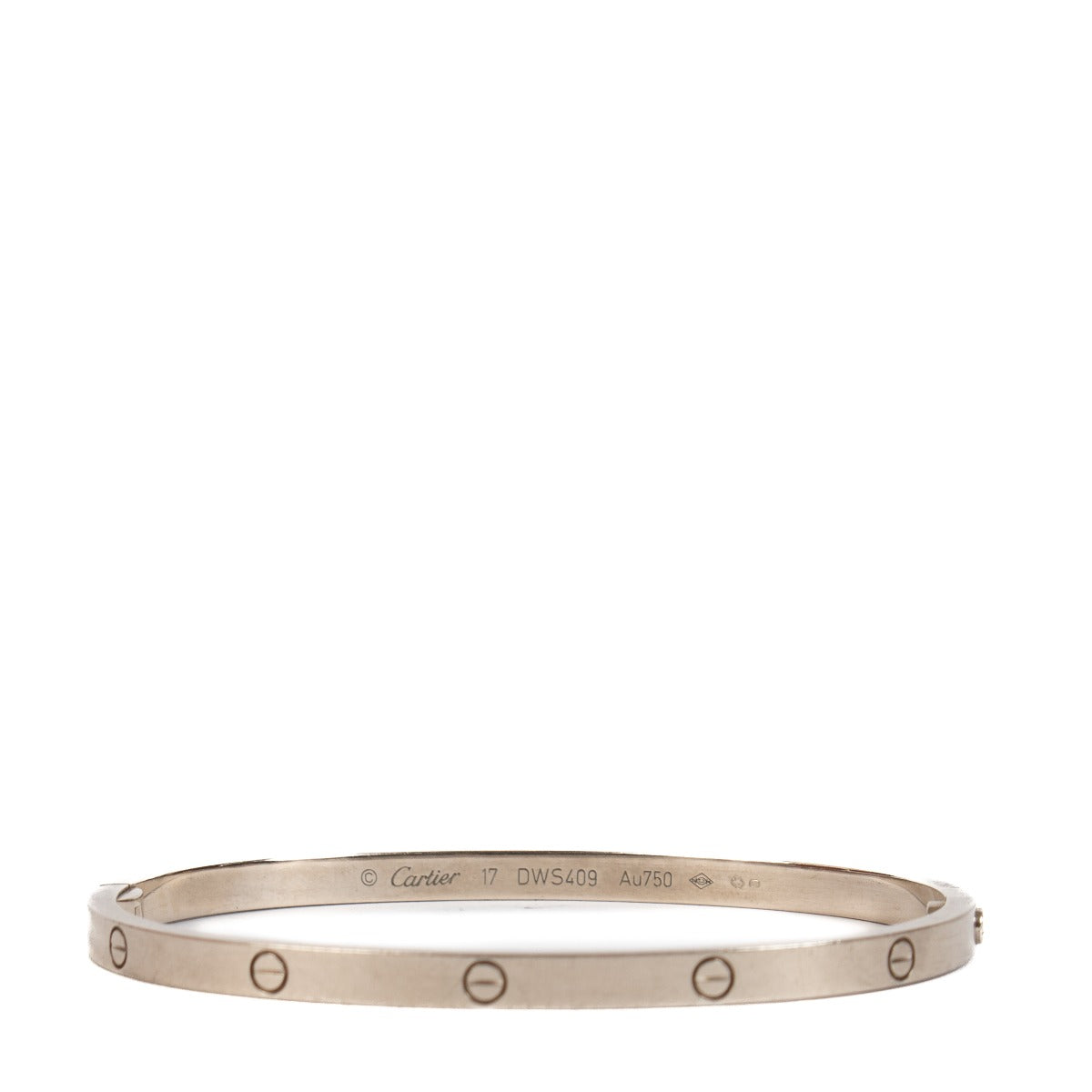 Bracelet LOVE Cartier or blanc petit modèle - Taille 17