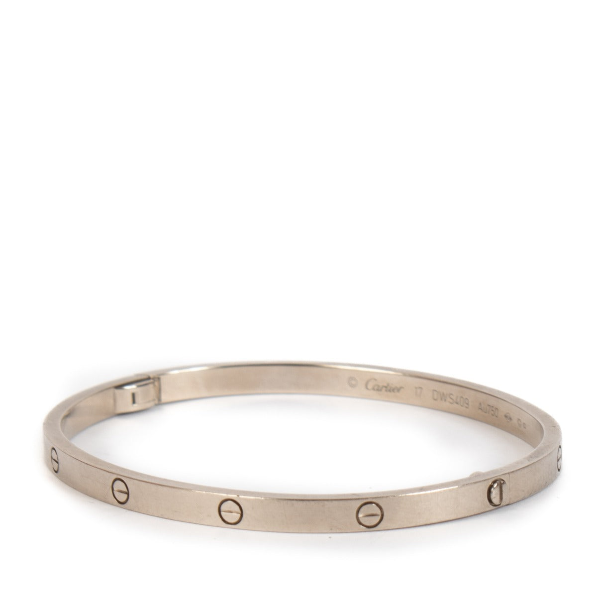 Bracelet LOVE Cartier or blanc petit modèle - Taille 17