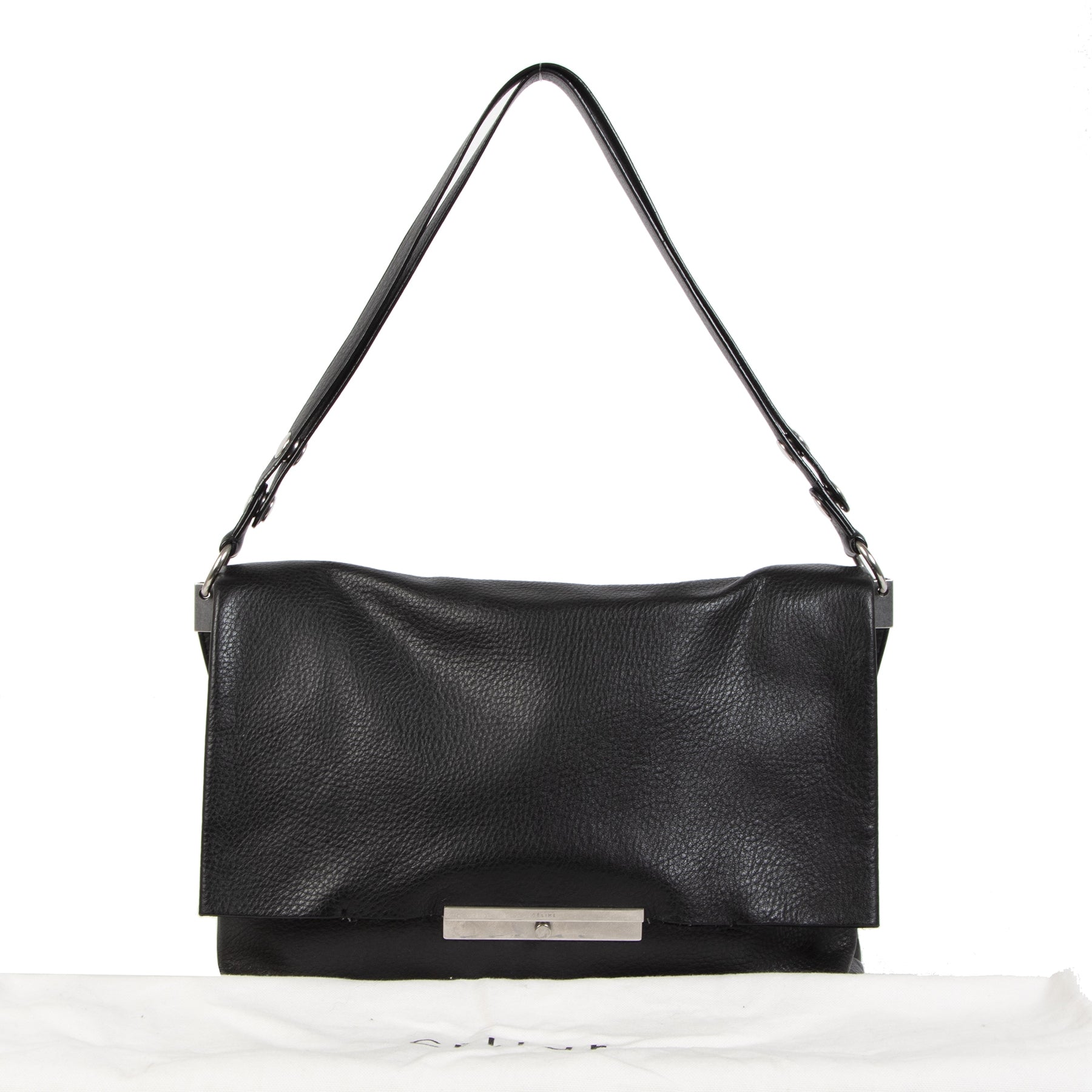 Authentic secondhand Céline Blade Black Calfskin Flap Bag designer bags fashion designer brands luxury vintage webshop safe secure online shopping worldwide shipping