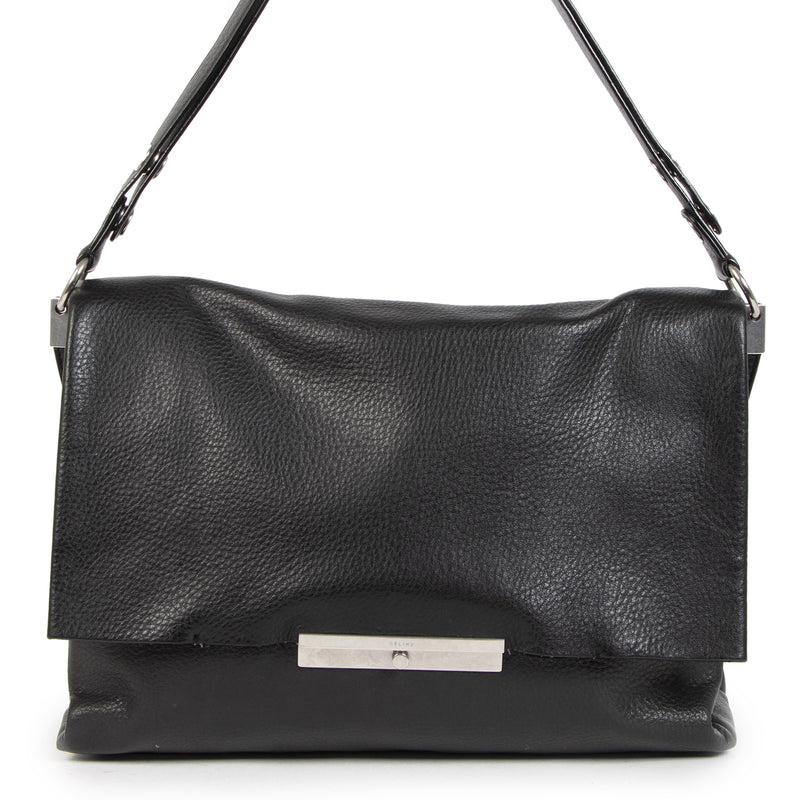 Authentic secondhand Céline Blade Black Calfskin Flap Bag designer bags fashion designer brands luxury vintage webshop safe secure online shopping worldwide shipping
