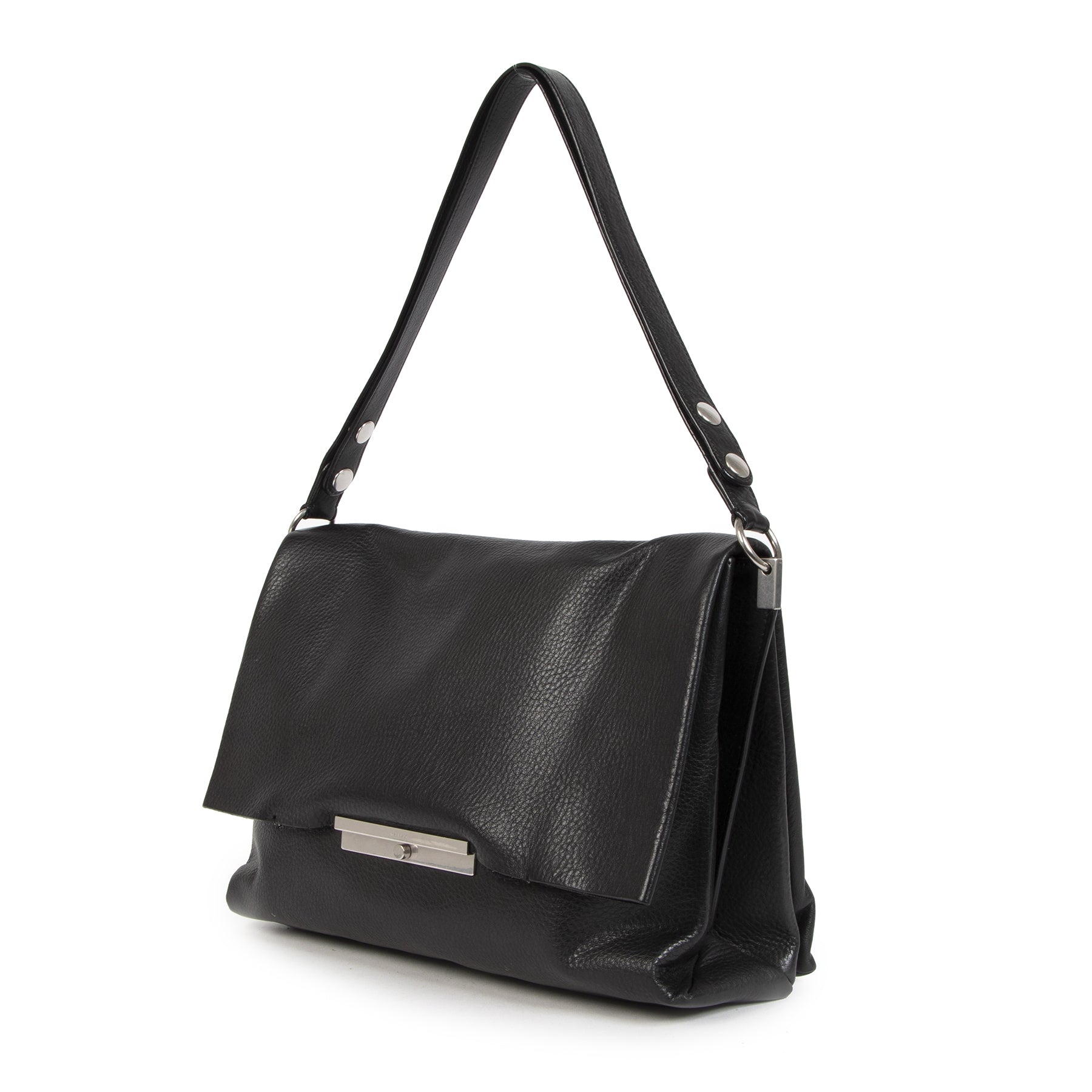 Authentieke Tweedehands Céline Blade Black Calfskin Flap Bag juiste prijs veilig online shoppen luxe merken webshop winkelen Antwerpen België mode fashion