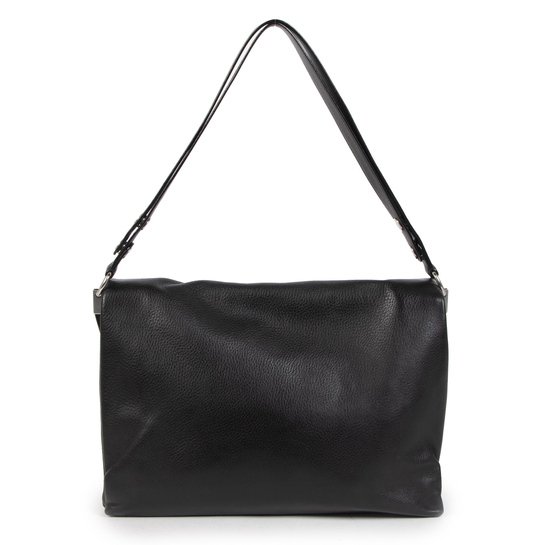 Authentieke Tweedehands Céline Blade Black Calfskin Flap Bag juiste prijs veilig online shoppen luxe merken webshop winkelen Antwerpen België mode fashion