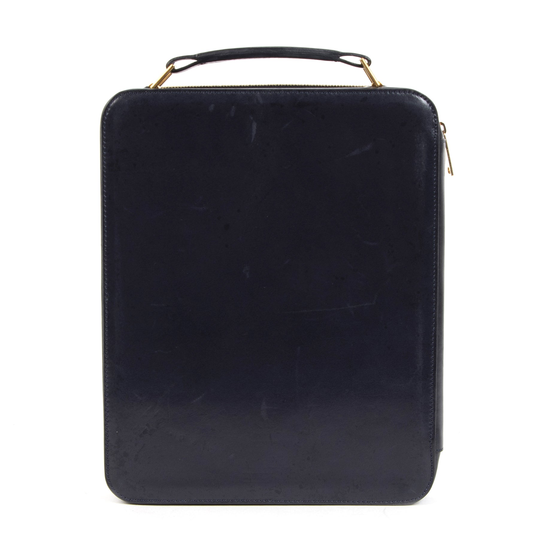 Authentic secondhand Céline Blue Leather Ipad Box designer bags fashion luxury vintage webshop safe secure online shopping