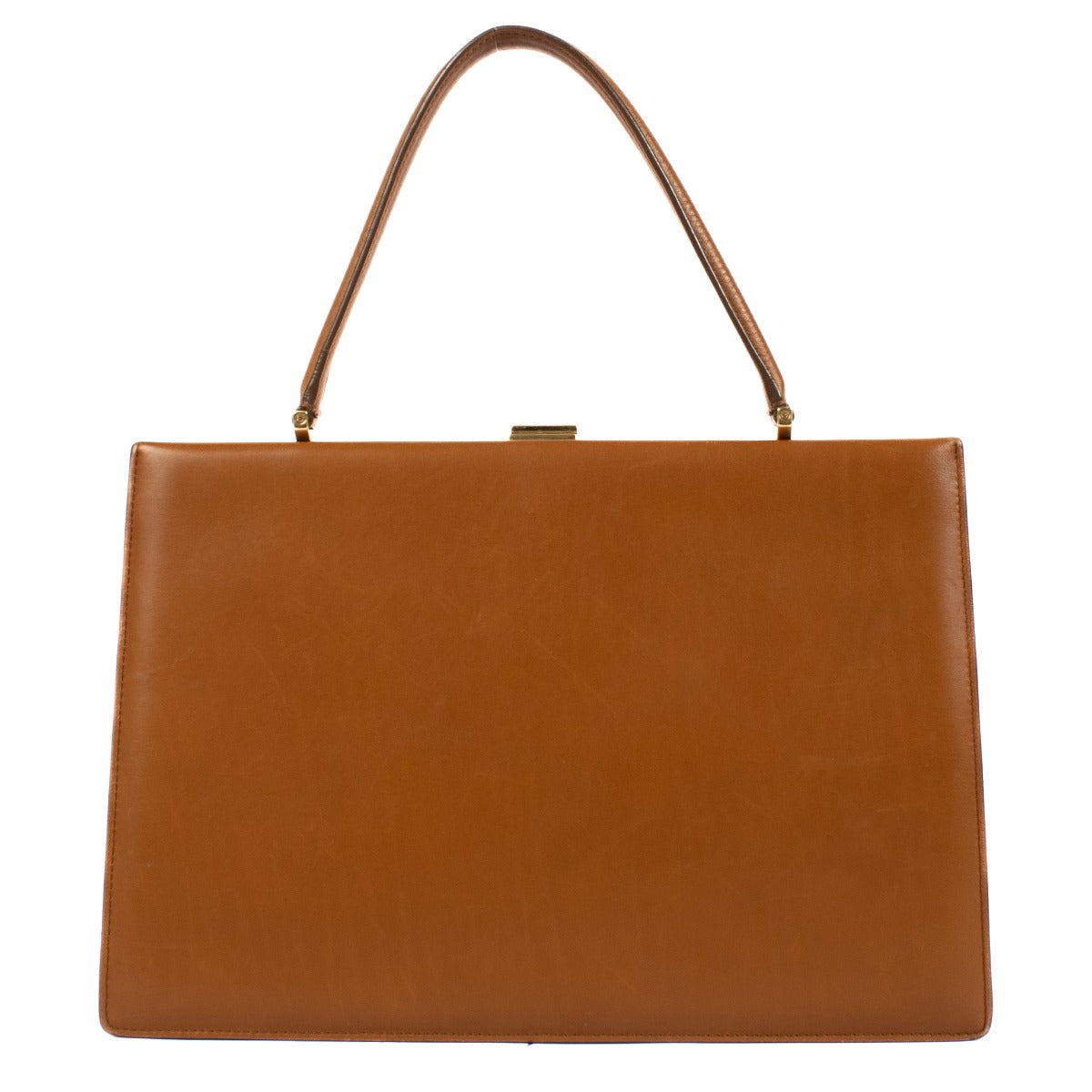 Celine Medium Clasp Top Handle-tas van natuurlijk kalfsleer