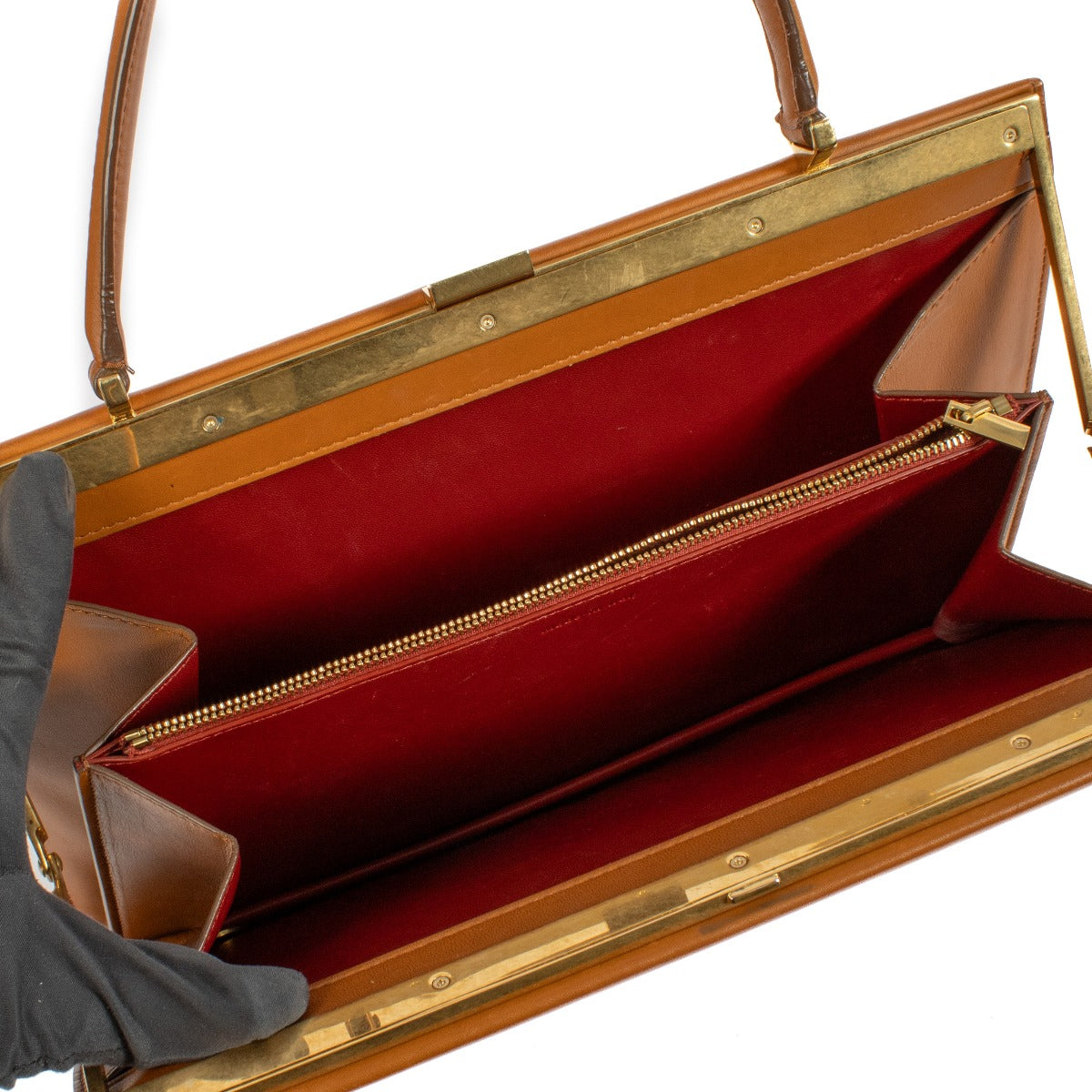 Celine Medium Clasp Top Handle-tas van natuurlijk kalfsleer