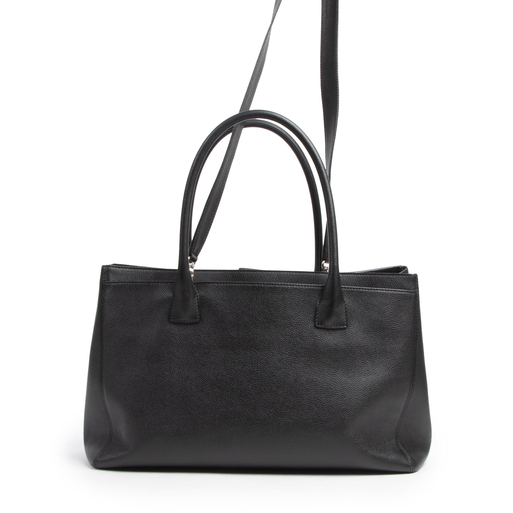 Authentic second-hand vintage Chanel Black Leather Executive Tote buy online webshop LabelLOV