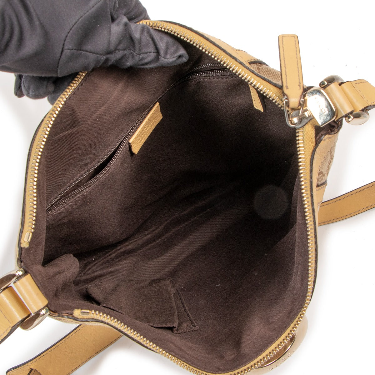 Gucci Beige GG Canvas Abbey Crossbody Bag