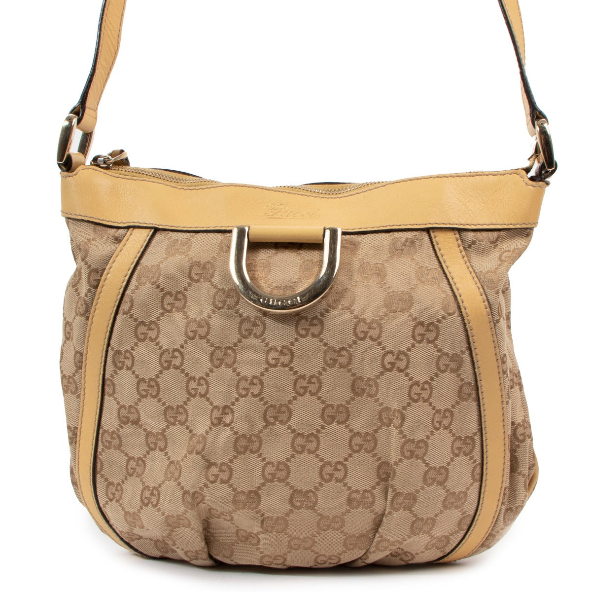 Gucci Beige GG Canvas Abbey Crossbody Bag