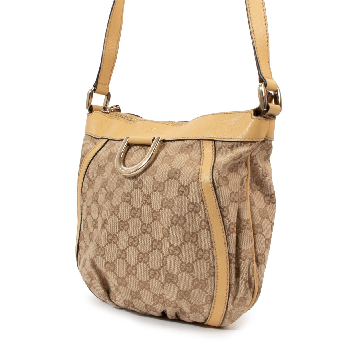 Gucci Beige GG Canvas Abbey Crossbody Bag