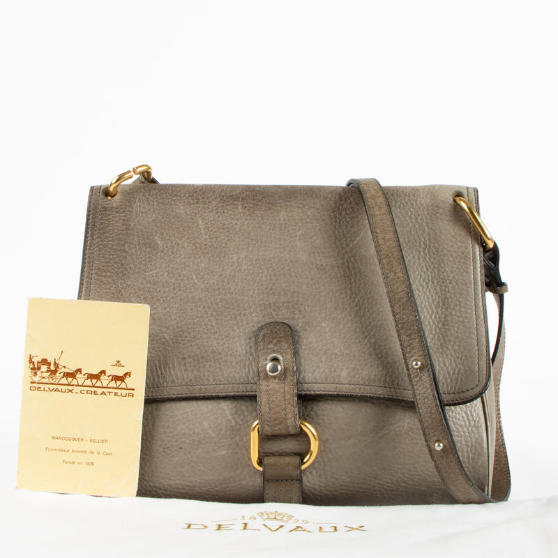 Shop this authentic Delvaux Taupe Fichou Crossbody Bag pre-loved on Labellov.com