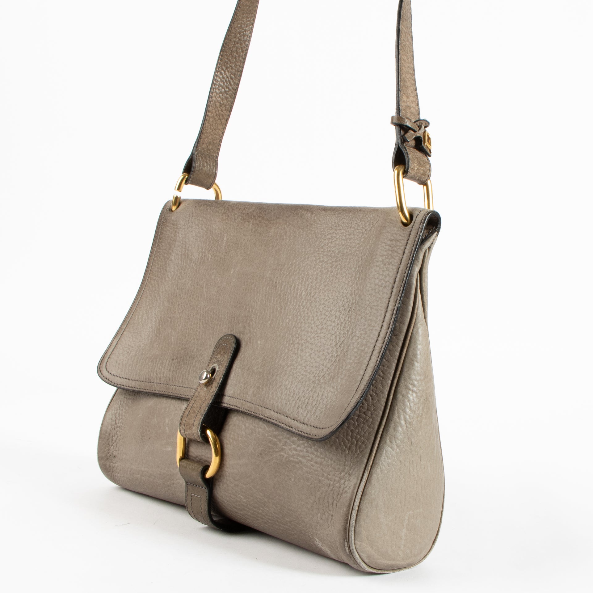 Shop this authentic Delvaux Taupe Fichou Crossbody Bag pre-loved on Labellov.com
