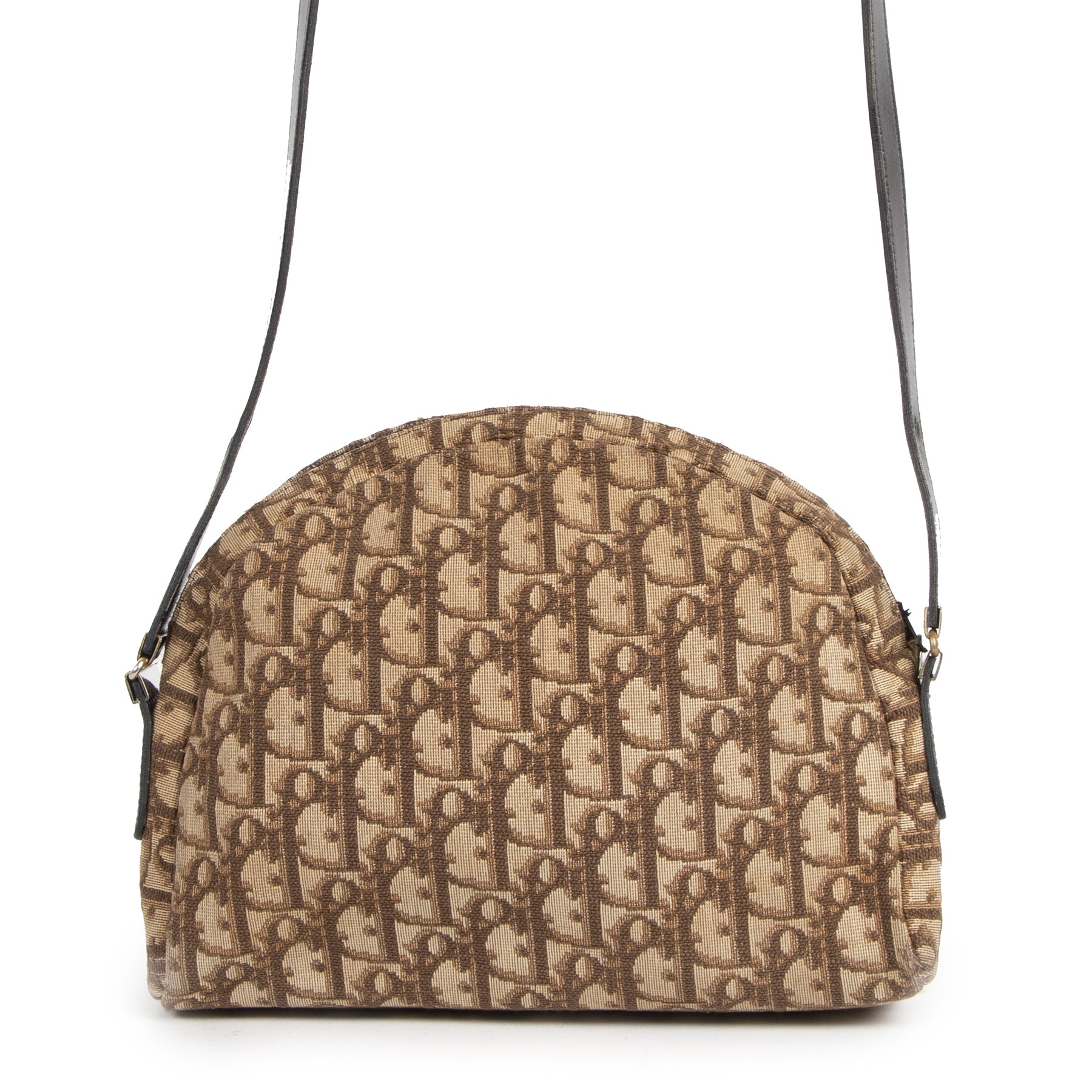 Authentic secondhand Dior Brown Monogram Crossbody Bag designer bags luxury vintage webshop fashion safe secure online shopping worldwide shipping