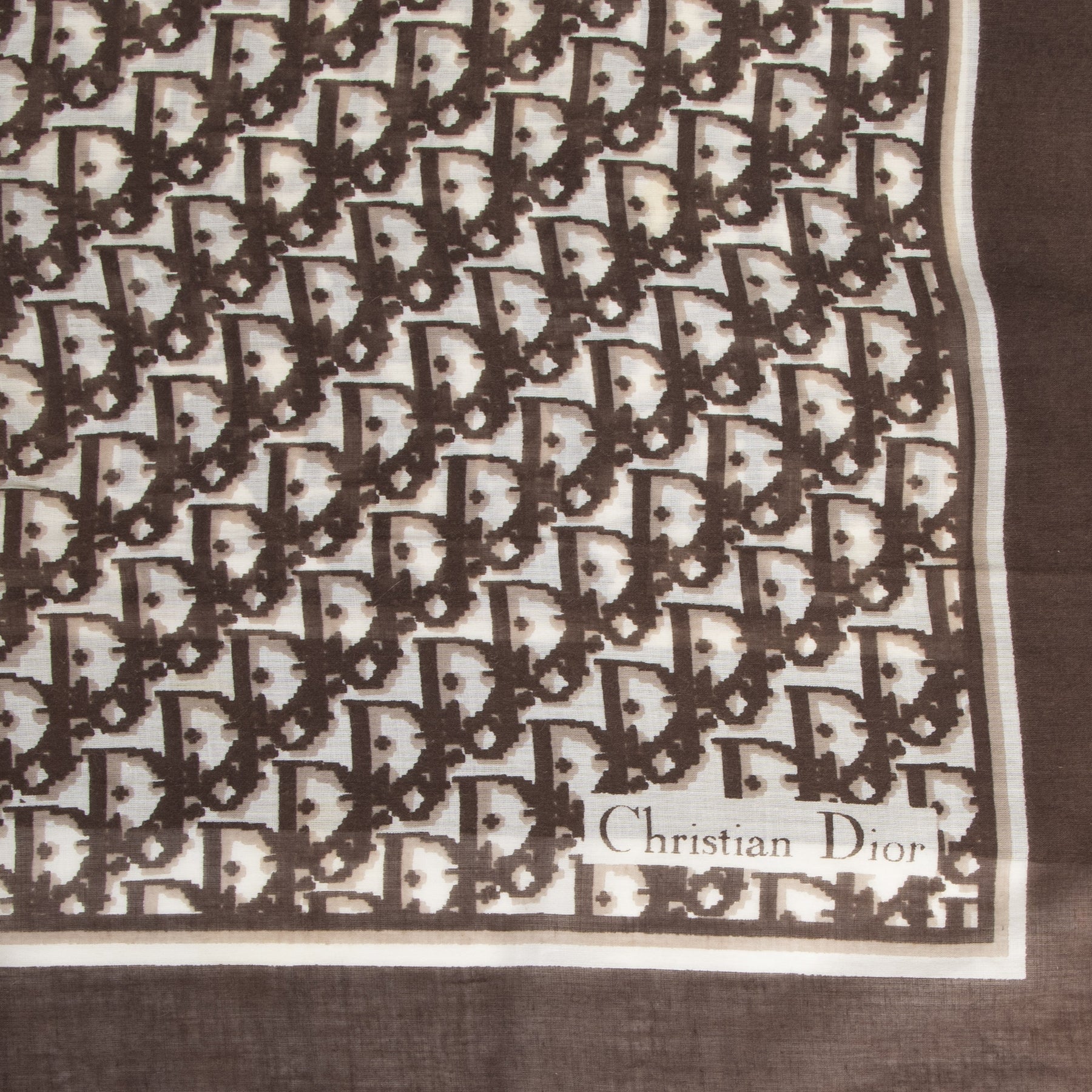 Authentic secondhand Dior Brown Monogram Scarf designer accessories best price designer brands luxury vintage webshop fashion safe secure online shopping worldwide shipping