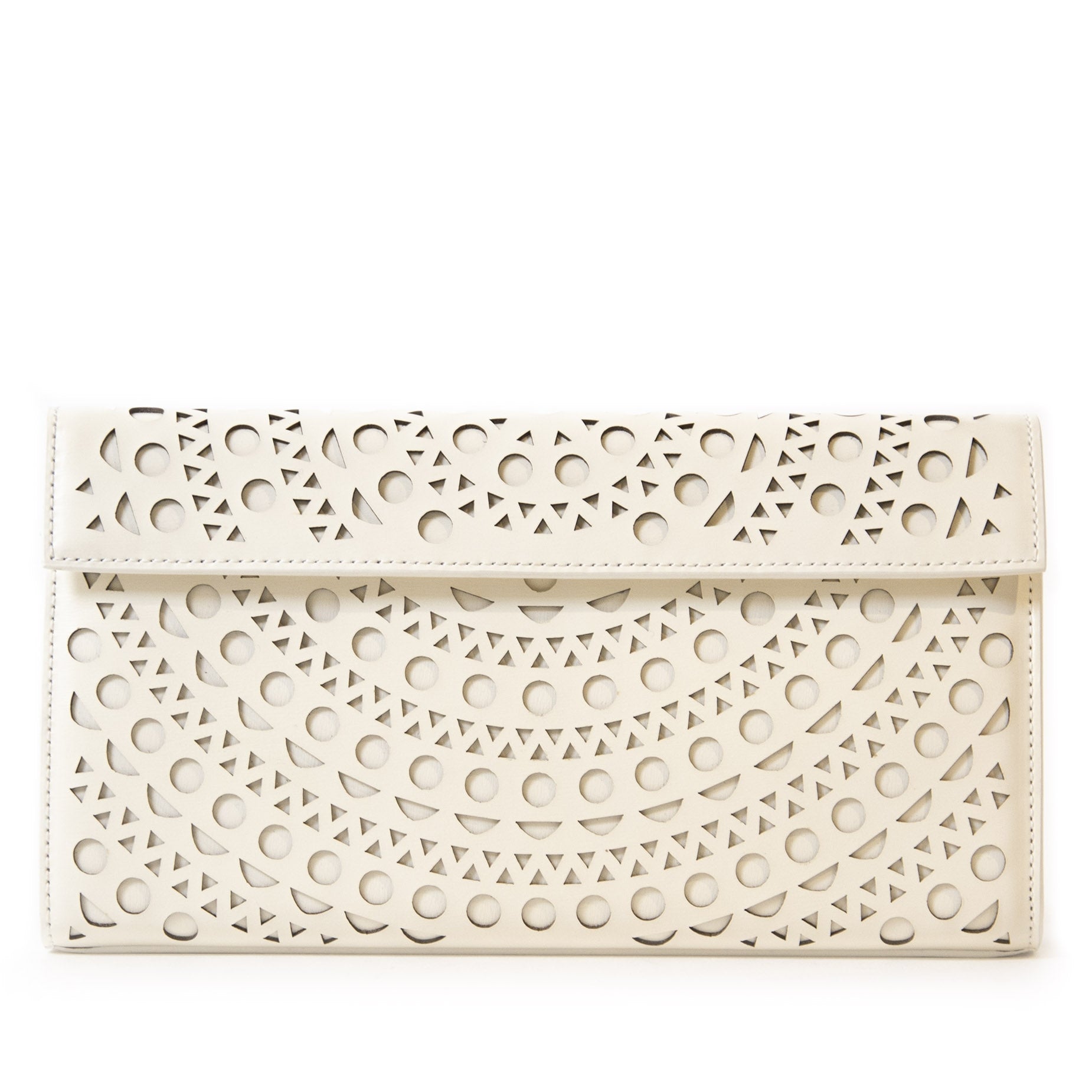 Authentic second-hand vintage Alaïa White Clutch Bag buy online webshop LabelLOV