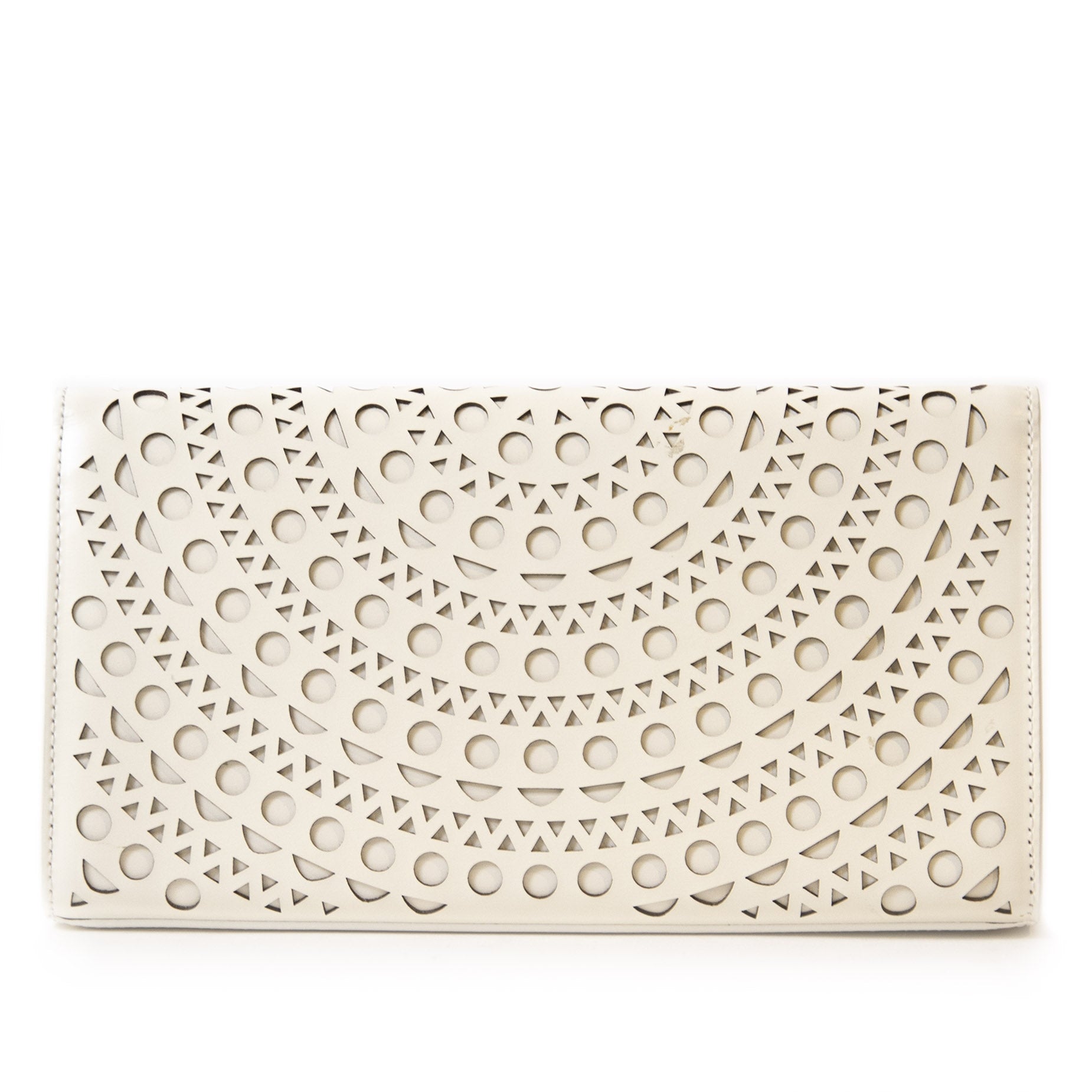 Authentieke tweedehands vintage Alaïa White Clutch Bag koop online webshop LabelLOV