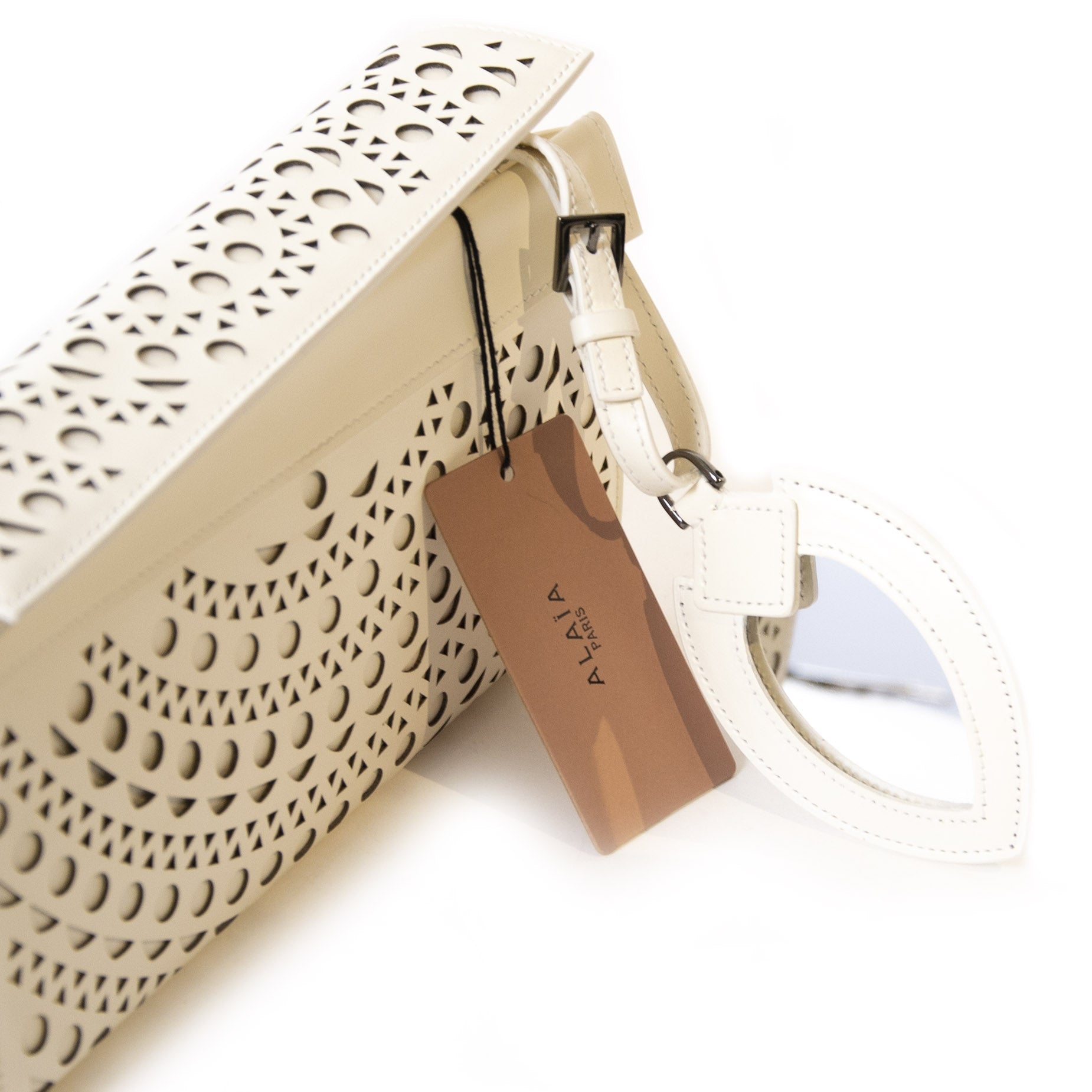 Authentieke tweedehands vintage Alaïa White Clutch Bag koop online webshop LabelLOV