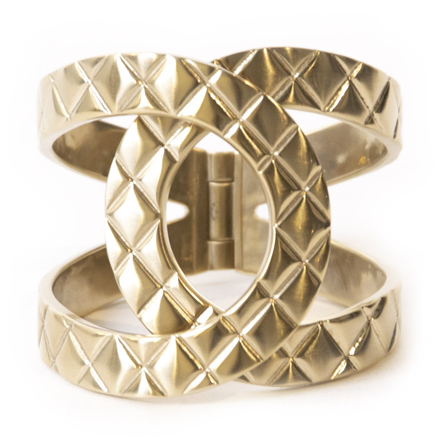 Authentic second-hand vintage Chanel Cross Closure Bangle buy online webshop LabelLOV