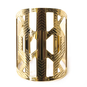 Authentic second-hand vintage Elie Saab Gold Cutout Bangle buy online webshop LabelLOV