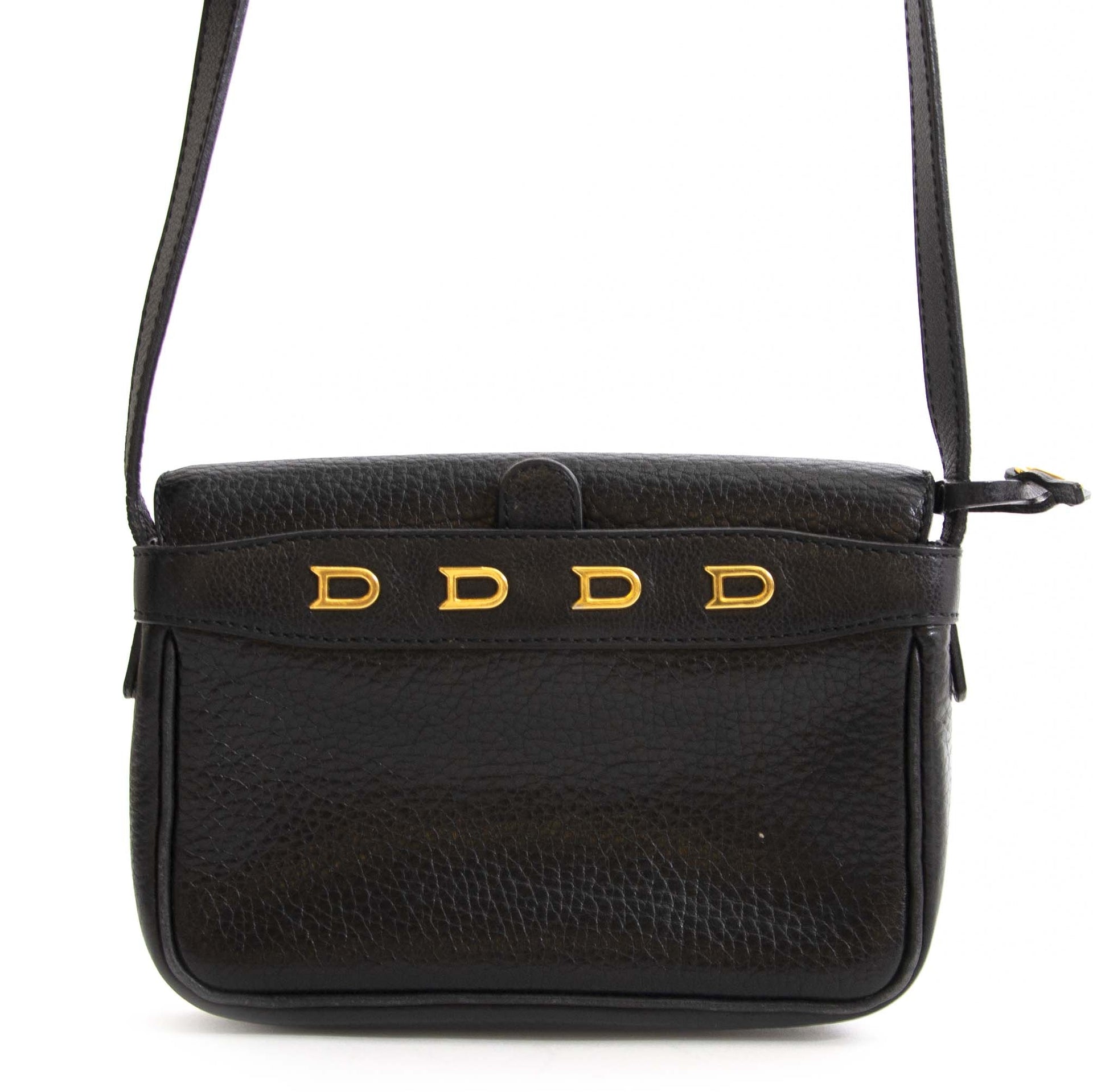 Delvaux Black Leather 'D' Mini Crossbody Bag