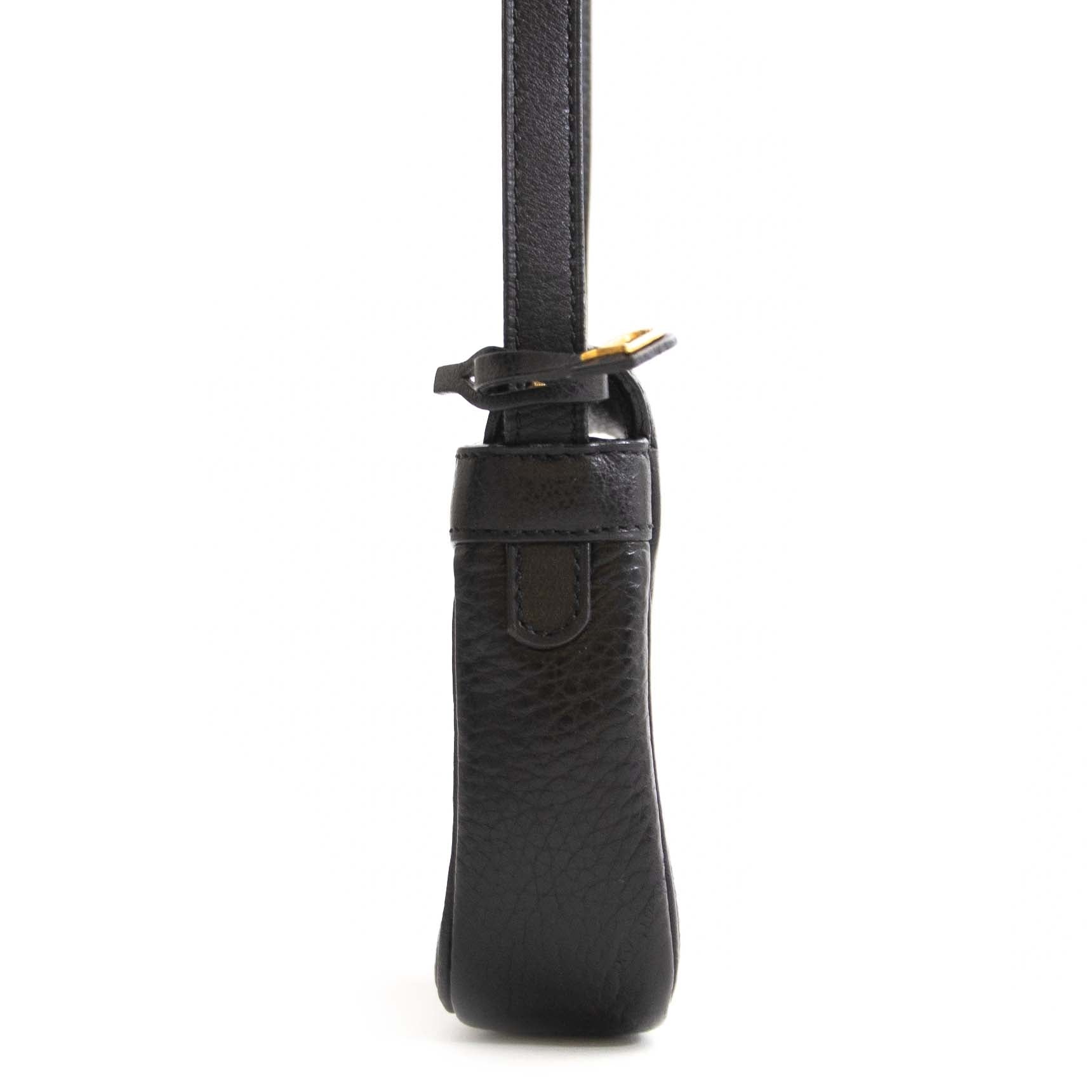Delvaux Black Leather 'D' Mini Crossbody Bag