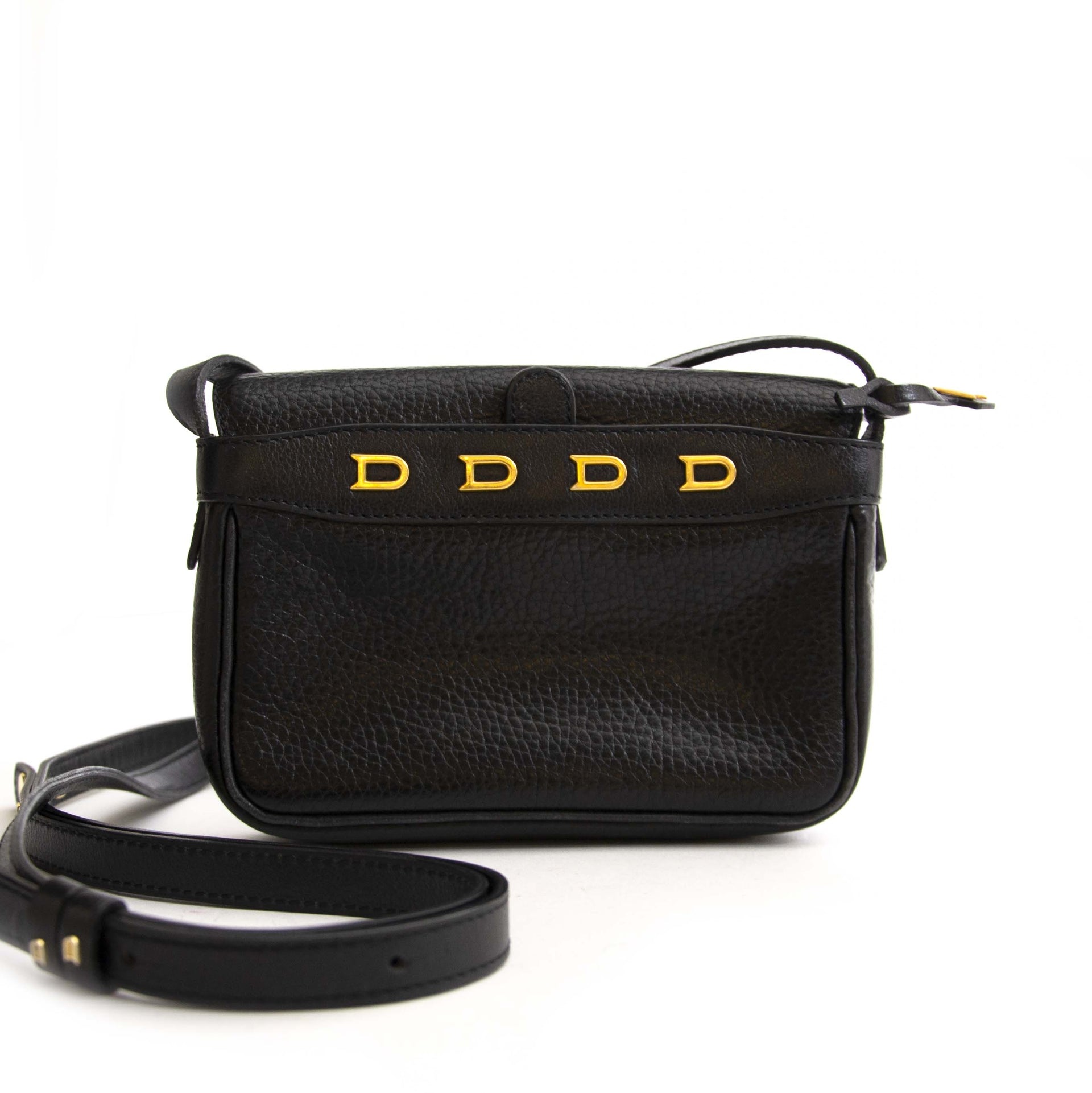 Delvaux Black Leather 'D' Mini Crossbody Bag