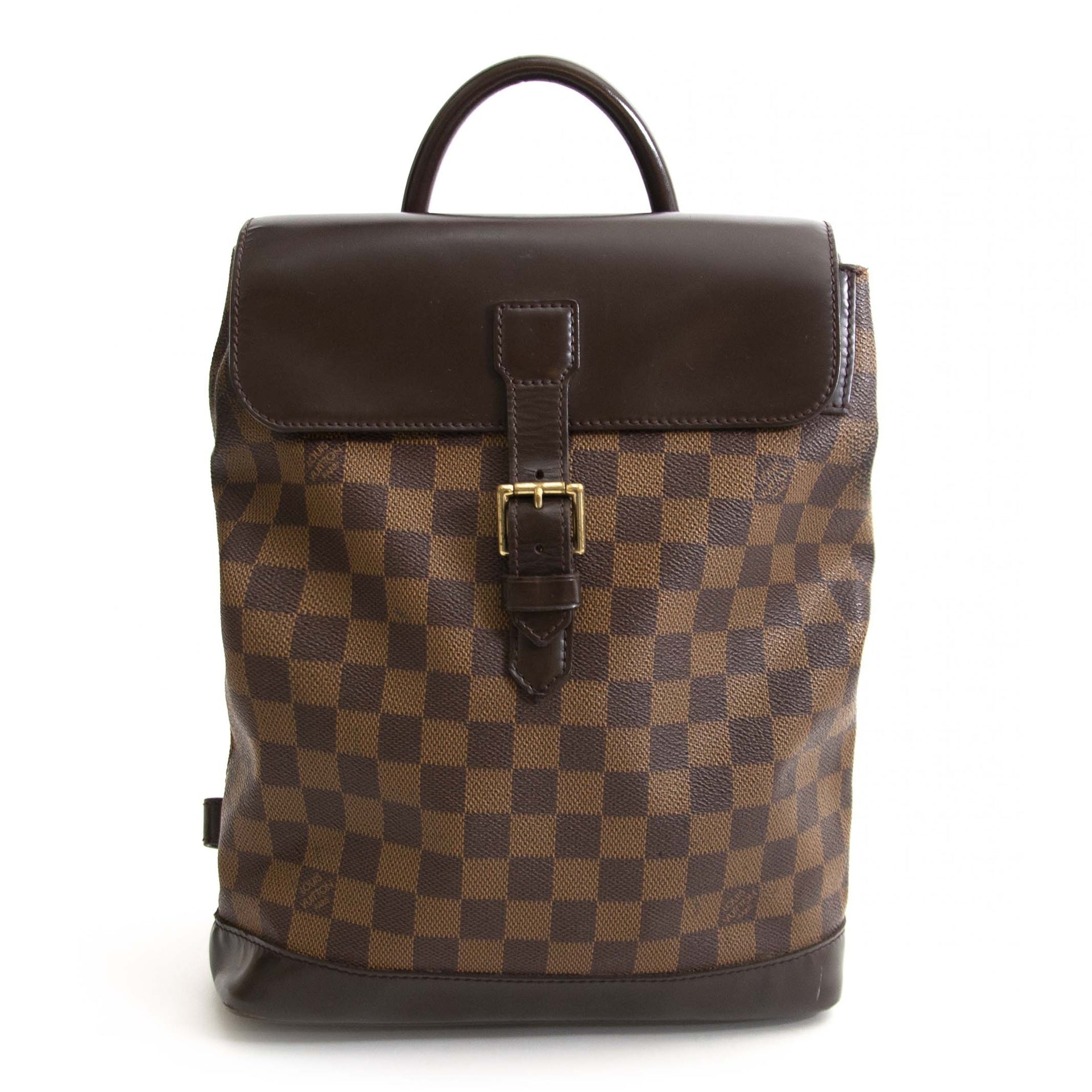 authentic second hand vintage Louis Vuitton Damier Ebene Soho Backpack buy online webshop LabelLOV