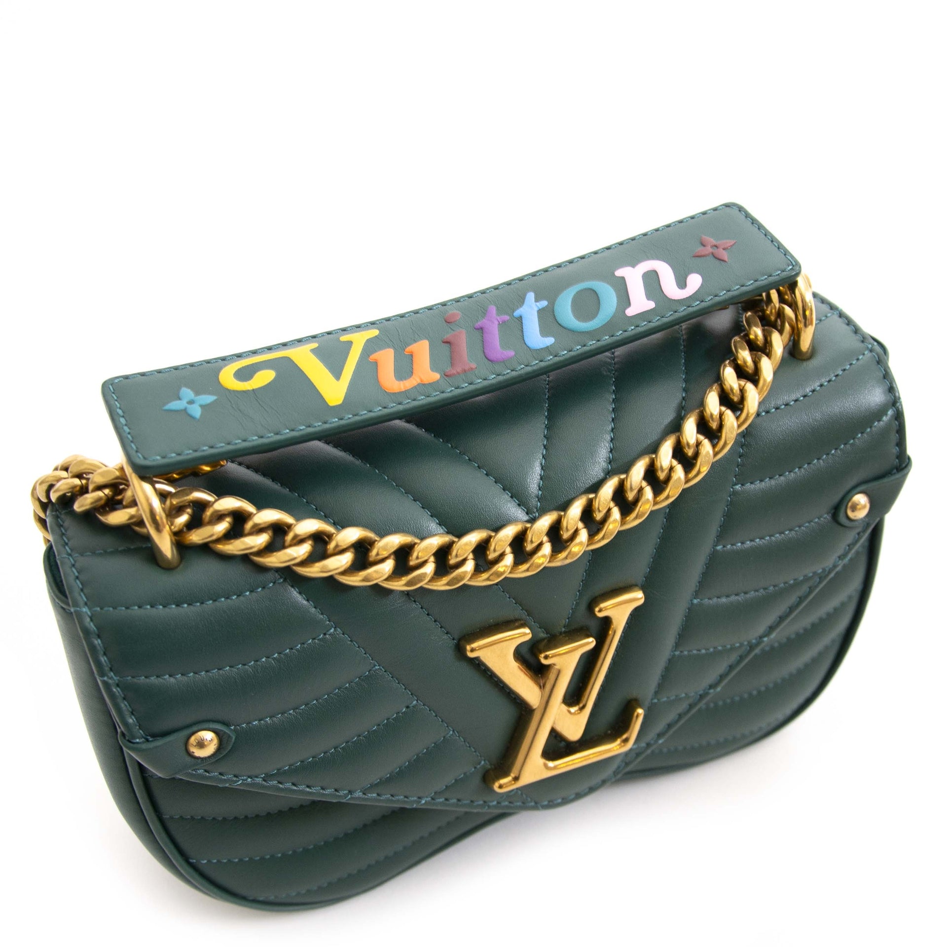 We buy and sell your authentic Louis Vuitton Green New Wave Chain Bag PM
