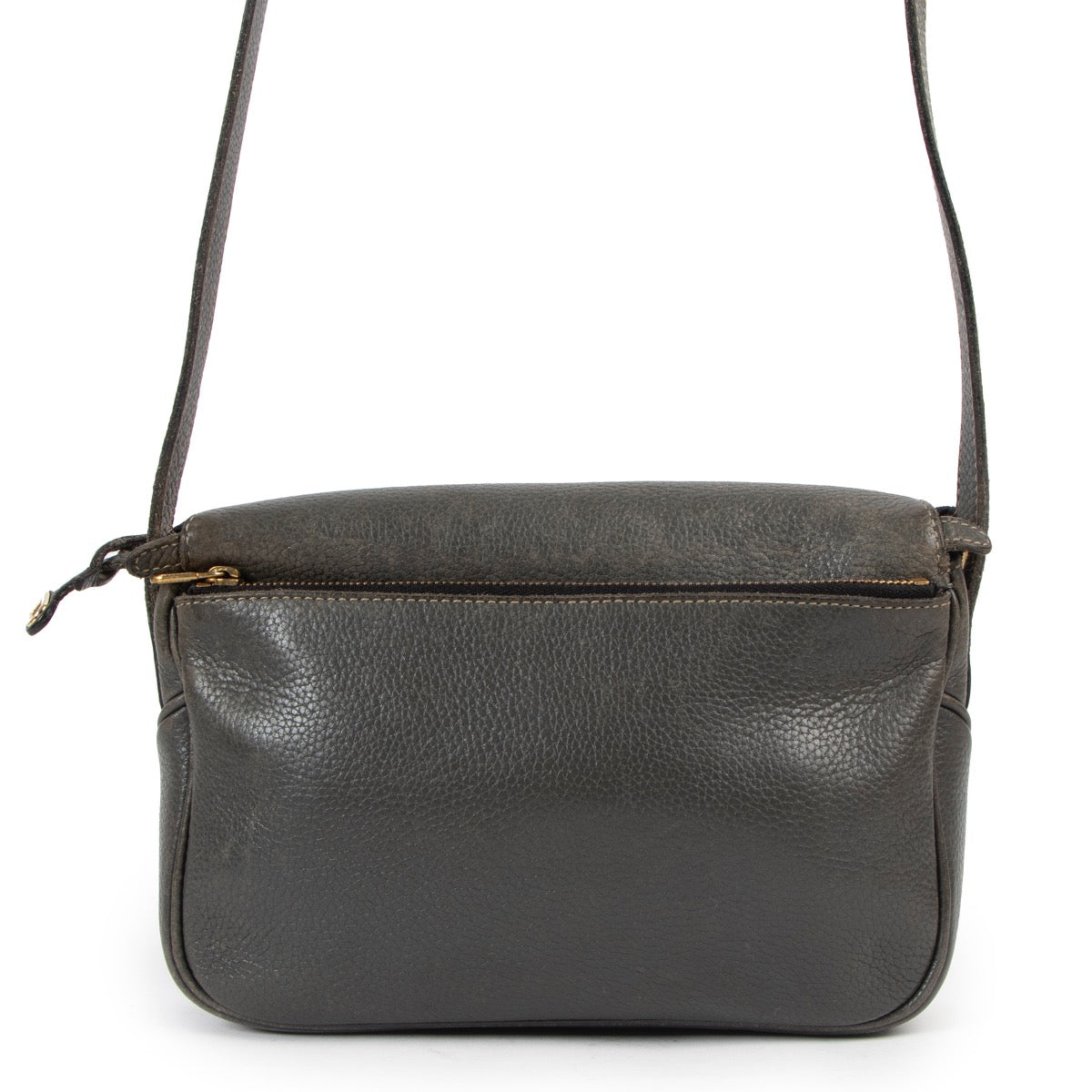 Shop now for your pre-loved, 100% authentic Delveaux Grey Grained Leather Macao crossbody Bag at Labellov in Antwerp