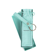 Authentic secondhand Tiffany & Co Blue Leather Snap Loop Keychain designer accessories luxury vintage webshop online shopping fashion