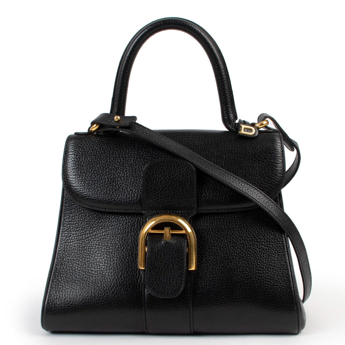 shop authentic vintage designer Delvaux Brillant PM Black Shoulder Top Handle Bag at Labellov