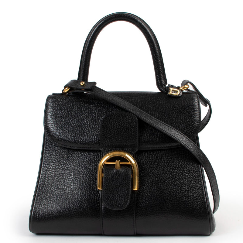 shop authentic vintage designer Delvaux Brillant PM Black Shoulder Top Handle Bag at Labellov