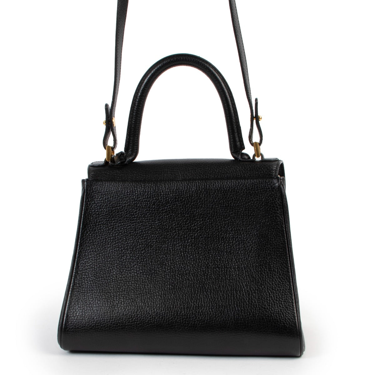 shop authentic vintage designer Delvaux Brillant PM Black Shoulder Top Handle Bag at Labellov