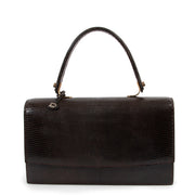Delvaux Brown Lizard Top Handle Bag