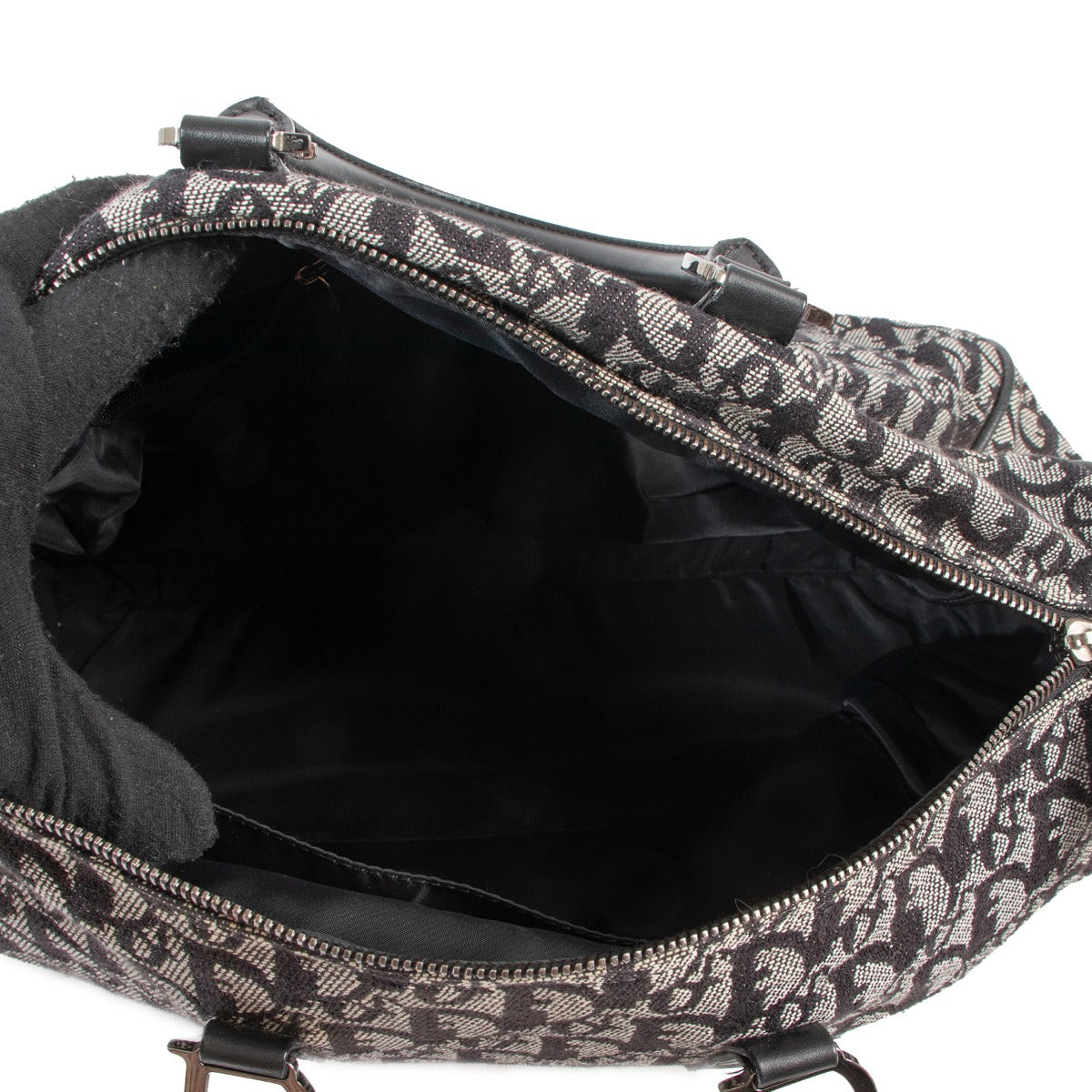 Buy an authentic second hand Christian Dior Oblique Pattern Black Boston Bag in very good condition at Labellov