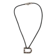 Shop vintage designer jewellery Delvaux Matt Silver D Necklace