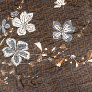 Fendi FF Floral Monogram Silk Chiffon Scarf